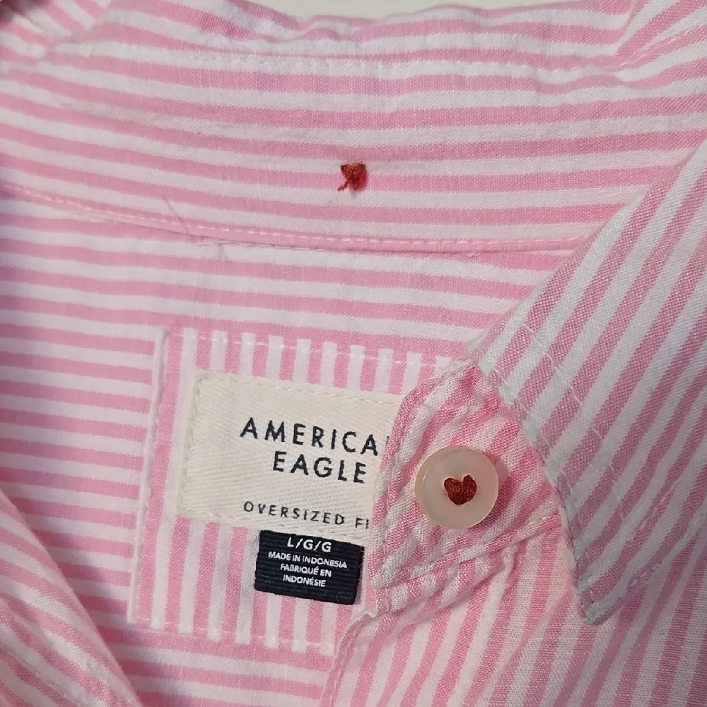 American Eagle Outfitters Women's Oversized Fit Shirt Pink Size L